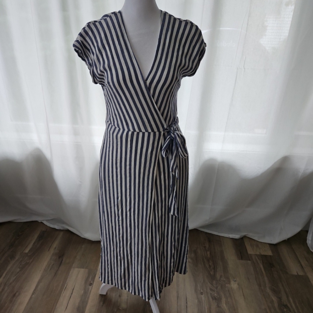 American Eagle Blue and White Striped Wrap Dress. Size XS.
